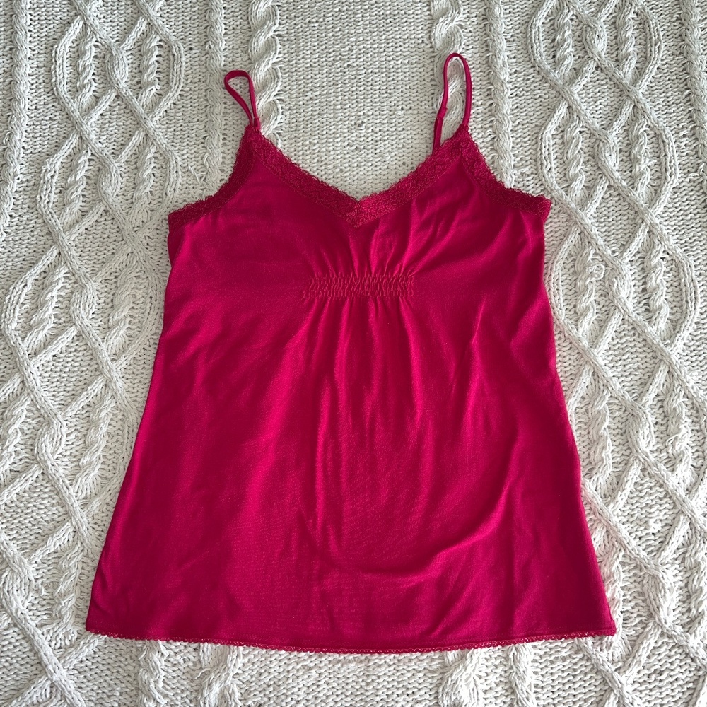 Vintage Hot Pink Y2K Babydoll Cami Tank Top